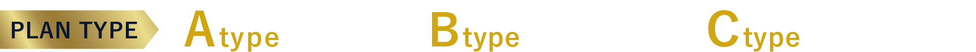 PLAN TYPE Atype 最終1邸／Btype 残り4邸／Ctype 残り2邸